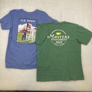 Lot of 2 PGA Golf T-shirt 2025 Masters Augusta 2024 US Open Pinehurst No.2 LARGE